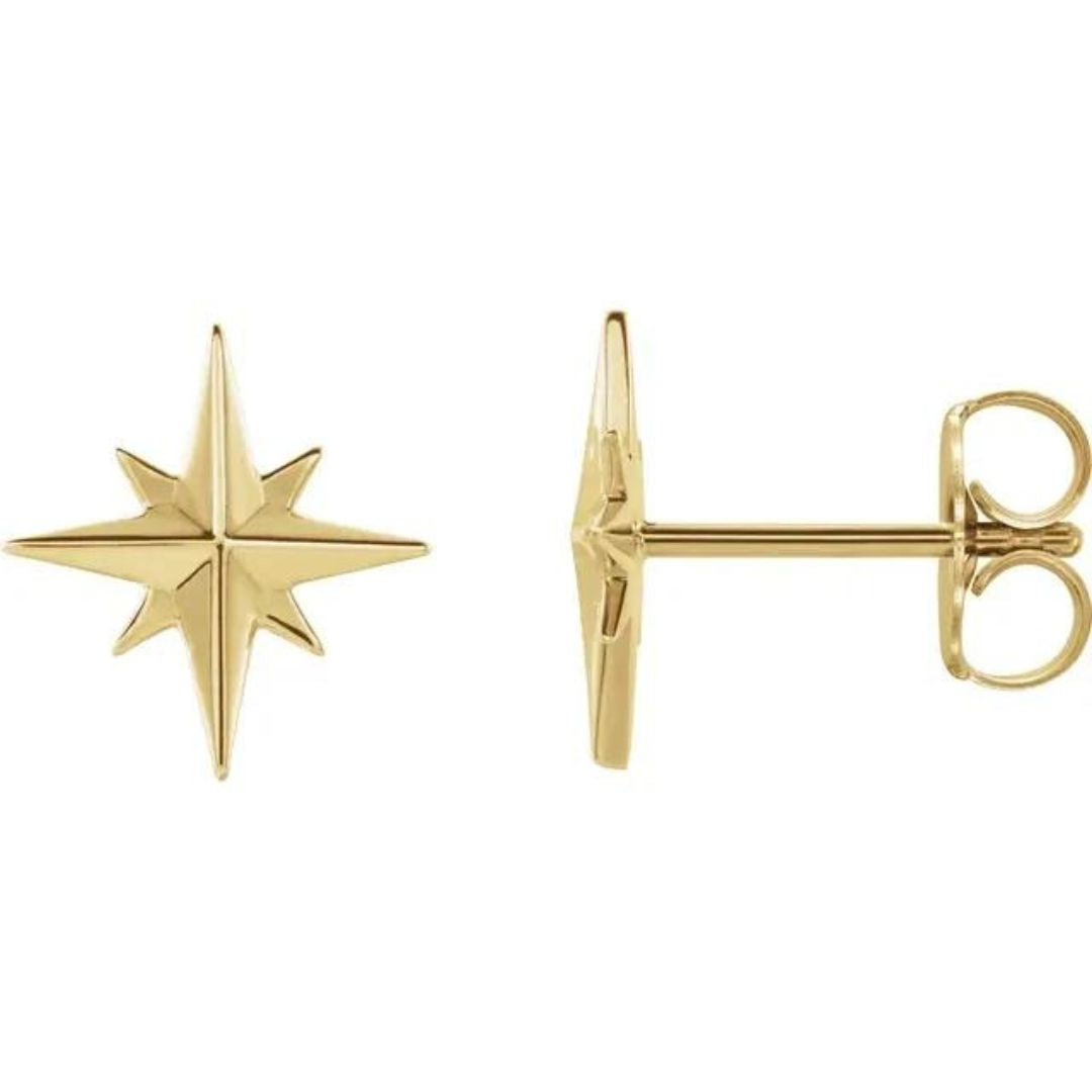 Star Stud Earrings (14K Gold)