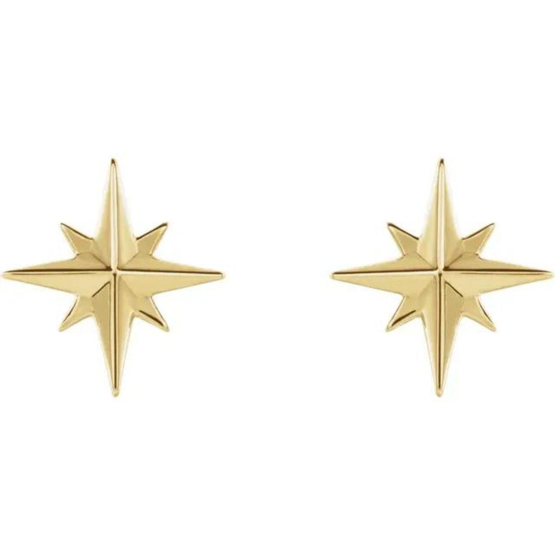 Star Stud Earrings (14K Gold)