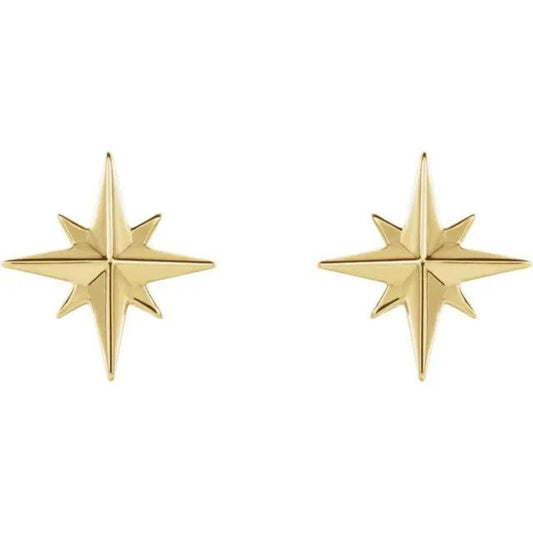 Star Stud Earrings (14K Gold)