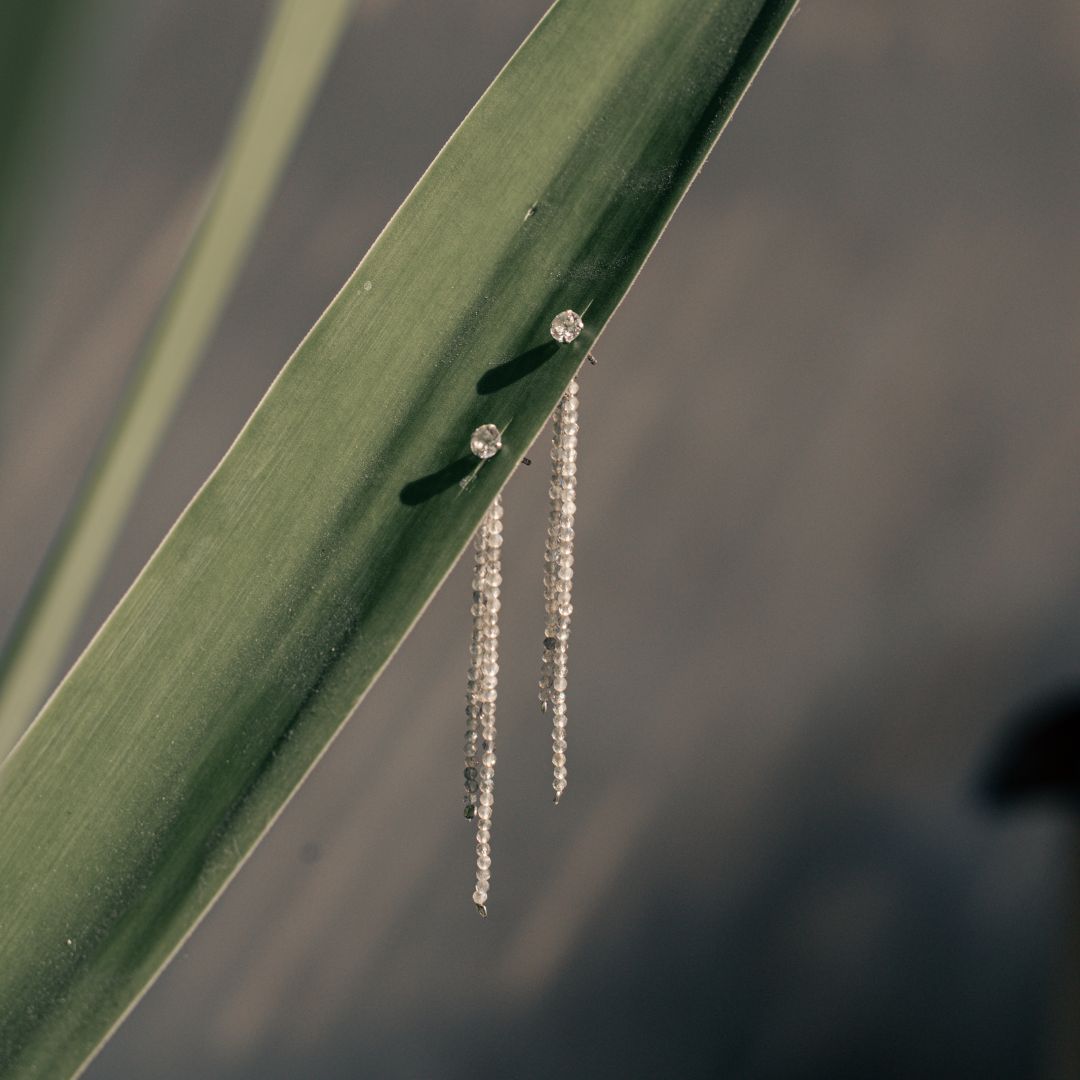 Gemstone Tassel Earring Jacket
