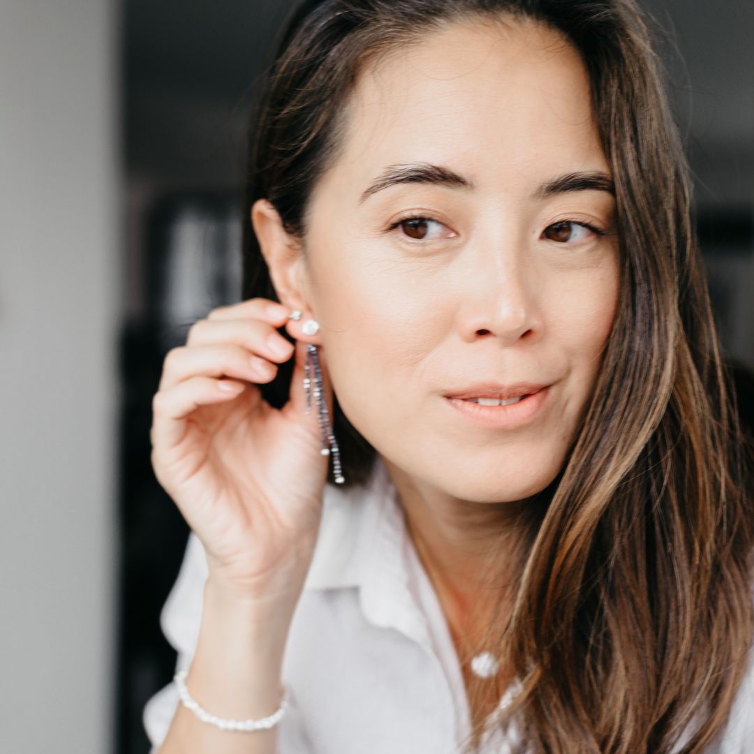 Gemstone Tassel Earring Jacket