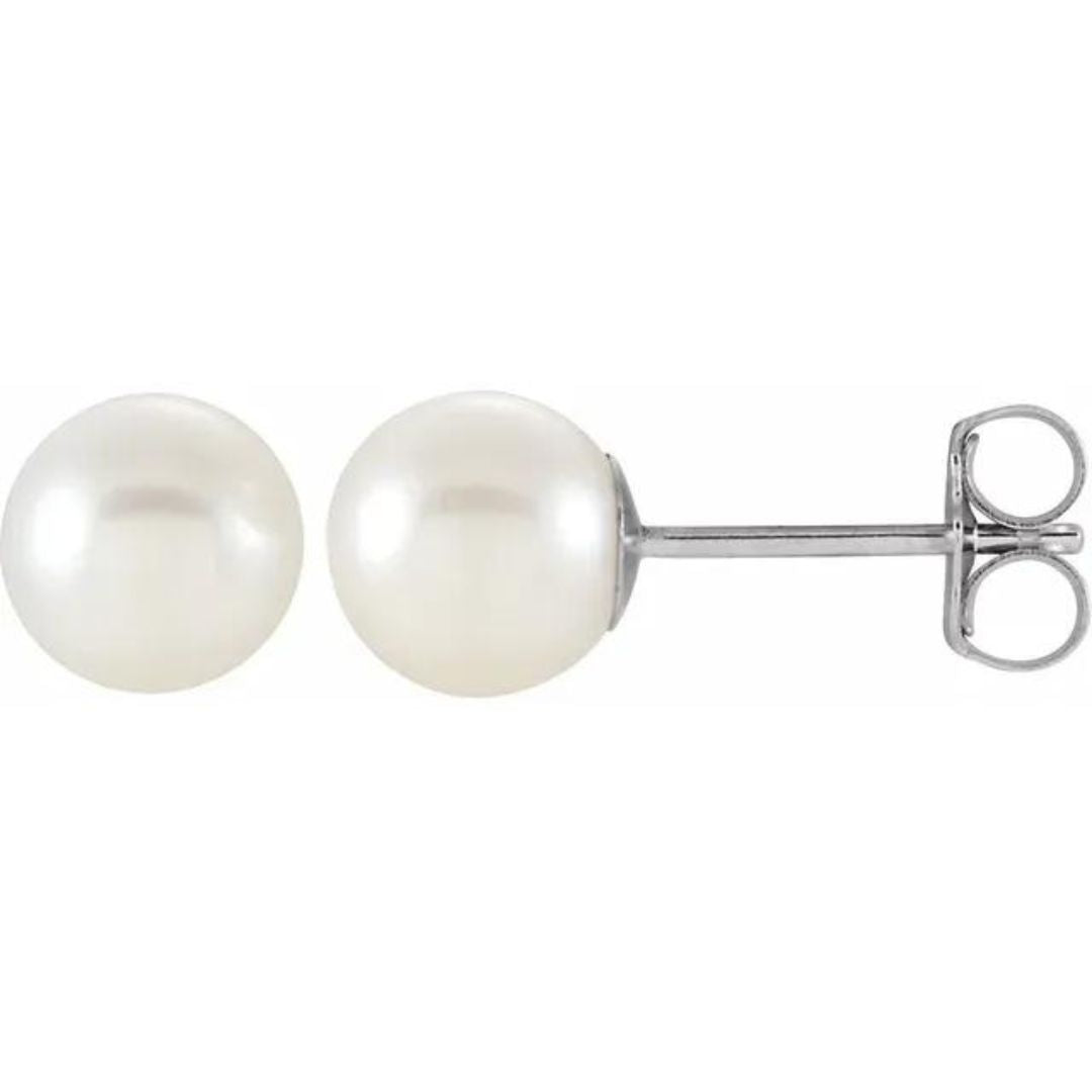 Pearl Stud Earrings (14K Gold)