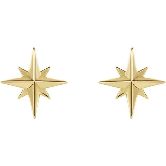 Star Stud Earrings (14K Gold)